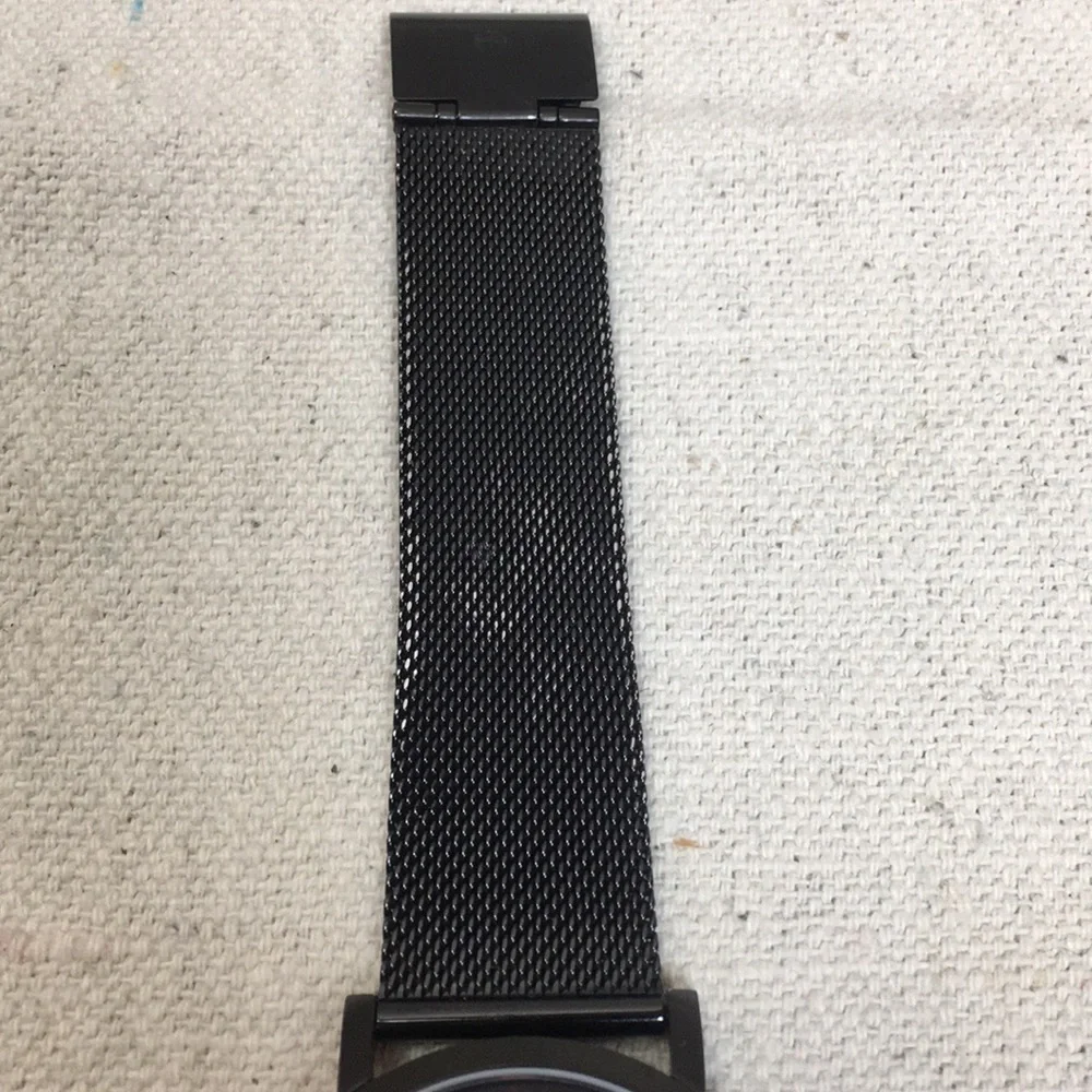 Shore Project Unisex Falmouth black SS mesh watch